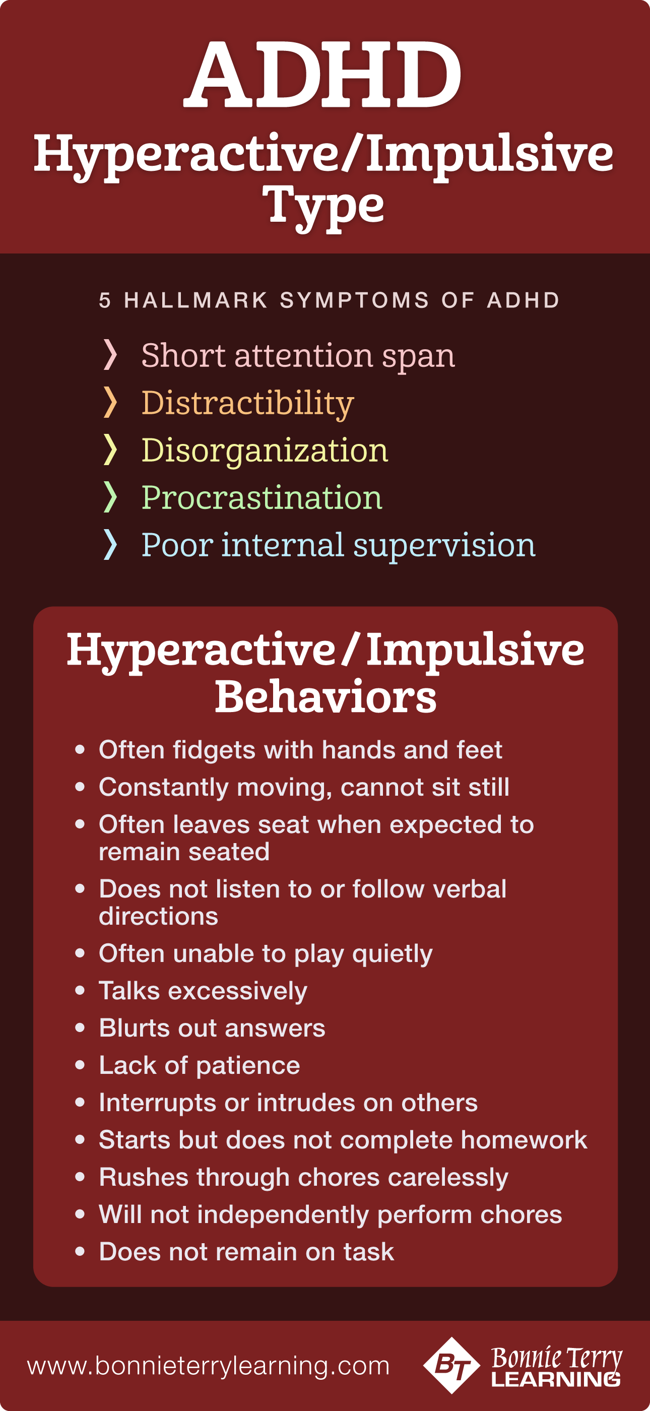 Attention and ADHD, ADHD Hyperactive/Impulsive Type Symptoms and Behaviors